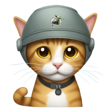 Cat wearing a helicopter hat  sticker
