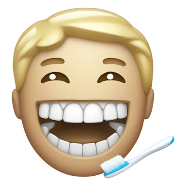 washing teeth with toothbrush sticker