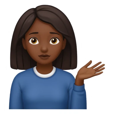 Dark skin girl asking for money with hand out sticker