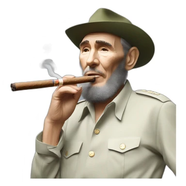 Fidel Castro Chad smoke a cigar sticker