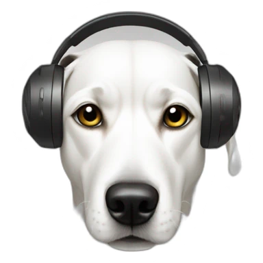 white dog dj sticker