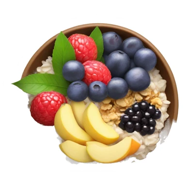 Açai bowl where you can see the acai, granola and the fruit  sticker