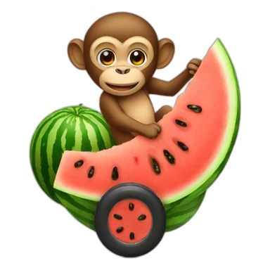 monkey driving a watermelon in arabic sticker