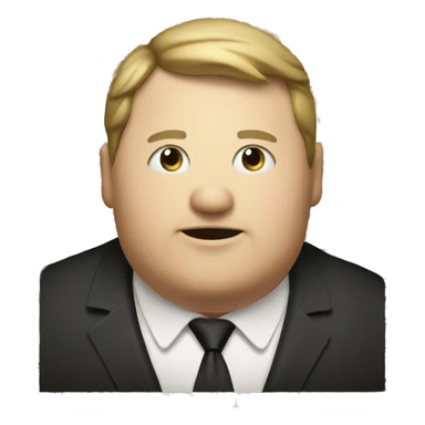 A white fat man, with black tophet and an iPhone sticker