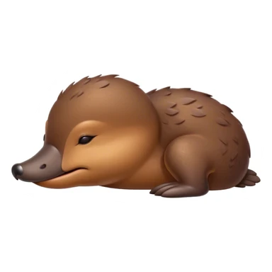 Meme-Worthy Cute Sleeping Platypus Portrait Emoji, Head resting peacefully with a contented smile, showcasing a unique, streamlined build and a luxuriously soft brown fur, eyes shut in a serene, restful float, Simplified yet hilariously adorable features, highly detailed, glowing with a soft, drowsy light, high shine, relaxed and utterly lovable, stylized with an air of playful laziness, bright and heartwarming, soft glowing outline, capturing the essence of a comically sleepy platypus, so meme‐worthy it feels like it could instantly become the next viral sensation of adorable slumber! sticker