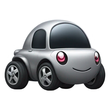 Metal cute black eyes Kirby ball driving on 4 car wheels sticker