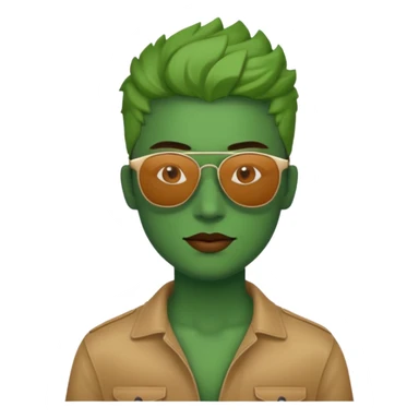 green lubricator and wearing sunglasses sticker