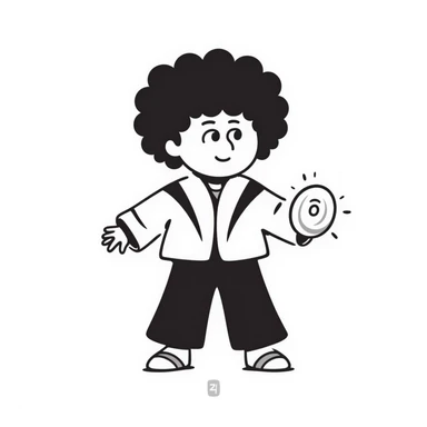 Cabbage Patch Kid as Tron warrior holding a disc, 80's retro sci-fi style sticker