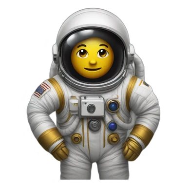 Astronaut and black gold sticker