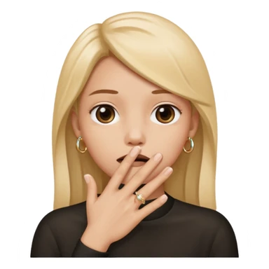 😶✊ the mouth is cover of a hand but pls flip the hand sticker