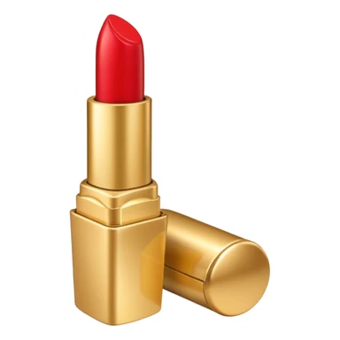 Red lipstick in golden package sticker