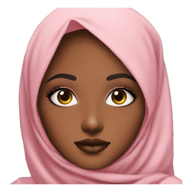 Beautiful Somali hijabi girl with makeup sticker