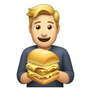 obese eating sandwich sticker