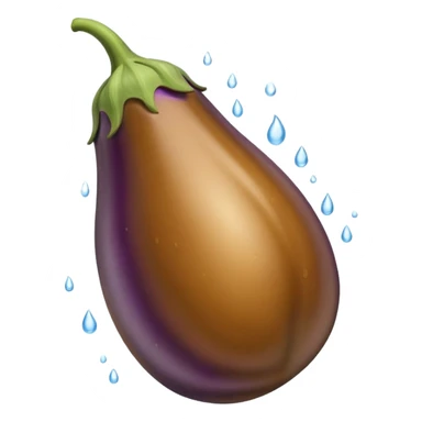 Brown eggplant with splash emoji sticker
