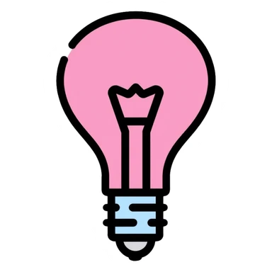 pink light bulb sticker