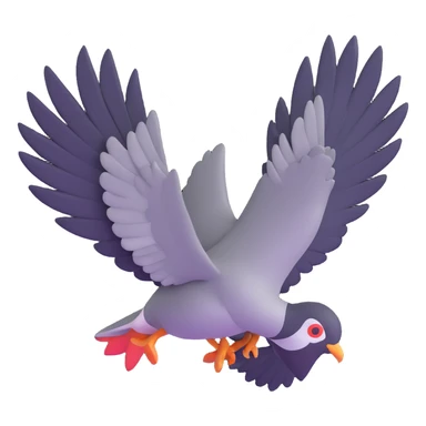 angry pigeon dive bombing sticker