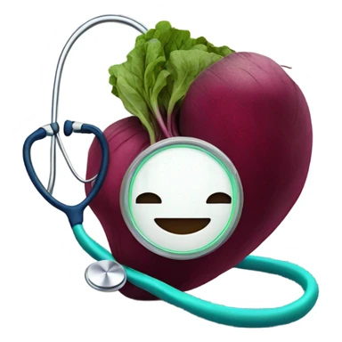 A beetroot with a stethoscope around it. sticker
