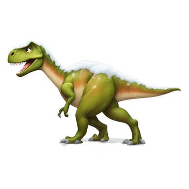 Dinosaur in snowfall sticker