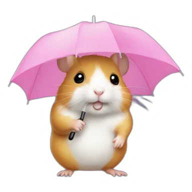 hamster with an umbrella sticker