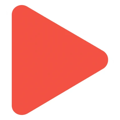 Make the triangle a vivid red color, keep it pointing right, no outline, icon style, with no background. sticker