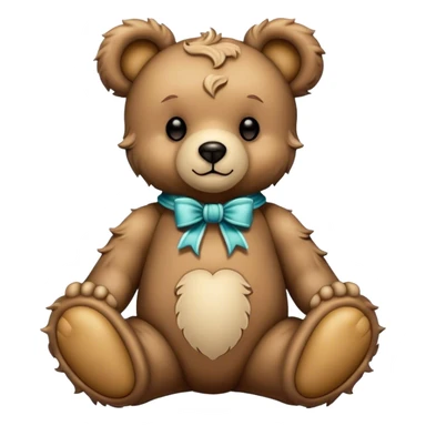 vintage rococo teddy bear in a caribou color sticker