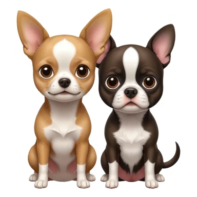 A Chihuahua and a Boston terrier next to eachother ￼ sticker