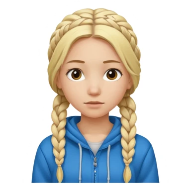 hoodie blonde girl with braided hair sticker