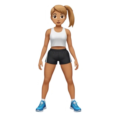 front view of full legs female with black gym shorts sticker