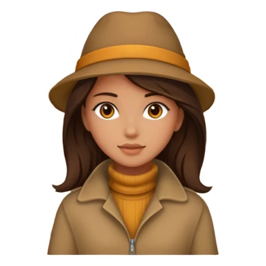 Brunette fall girl sticker