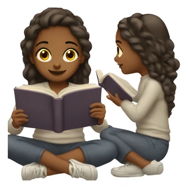 brown girl reading a book sticker