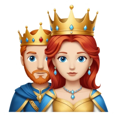 Red hair king, blonde queen, blue eyes sticker