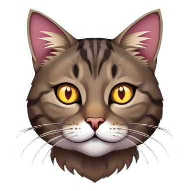 A dark tabby cat with amber eyes and sharp claws sticker