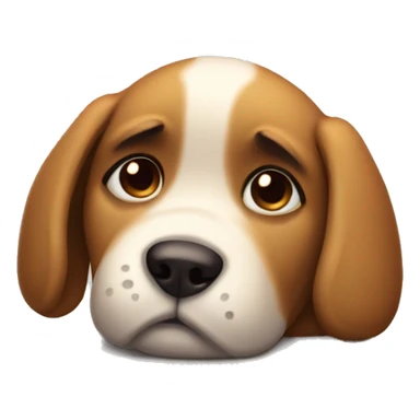 very sad puppy  sticker