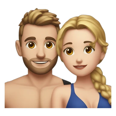 Squeezie with some girl at the beach sticker