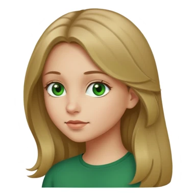 Girl profile picture with long dark blonde hair and green eyes  sticker