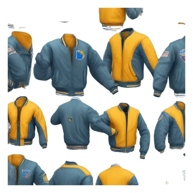 bomber sport university jacket product, clothes, isolated sticker