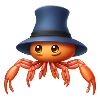 Shrimp wearing a hat sticker