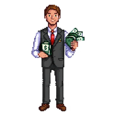 Verizon sales man holding money sticker