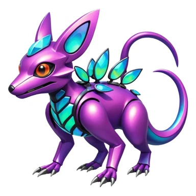  exotic tropical iridescent cyber-Protogen-Fakémon-Pokémon-Vernid-creature sticker