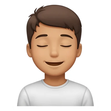 smiling boy portrait with closed eyes sticker