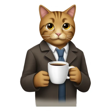 Doctor who is a cat, drinking a cup of coffee sticker