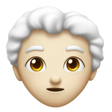 White heart with kissy face sticker