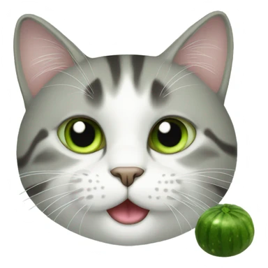 Cat with cucumber  sticker
