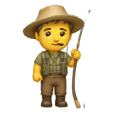 Pêcheur avec canne à pêche  sticker