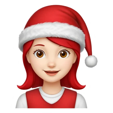 girl with red xmas hat sticker