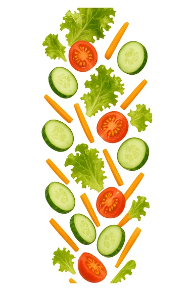 insalata che cade verticalmente sticker