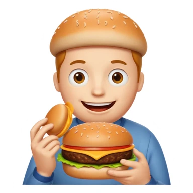 Me happy eating burger from Mr.Egg sticker