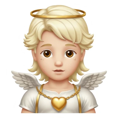 Cupid, Love God from Rome Mythology with long platinum blonde hair, gold and white outfit sticker