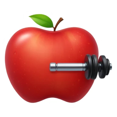 dumebell apple sticker