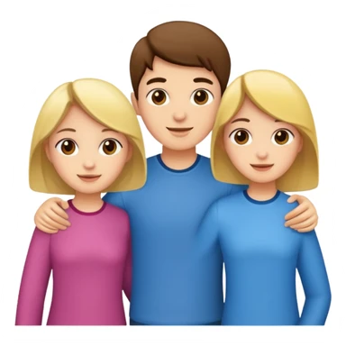 friendly group withtwo girls and one boy sticker
